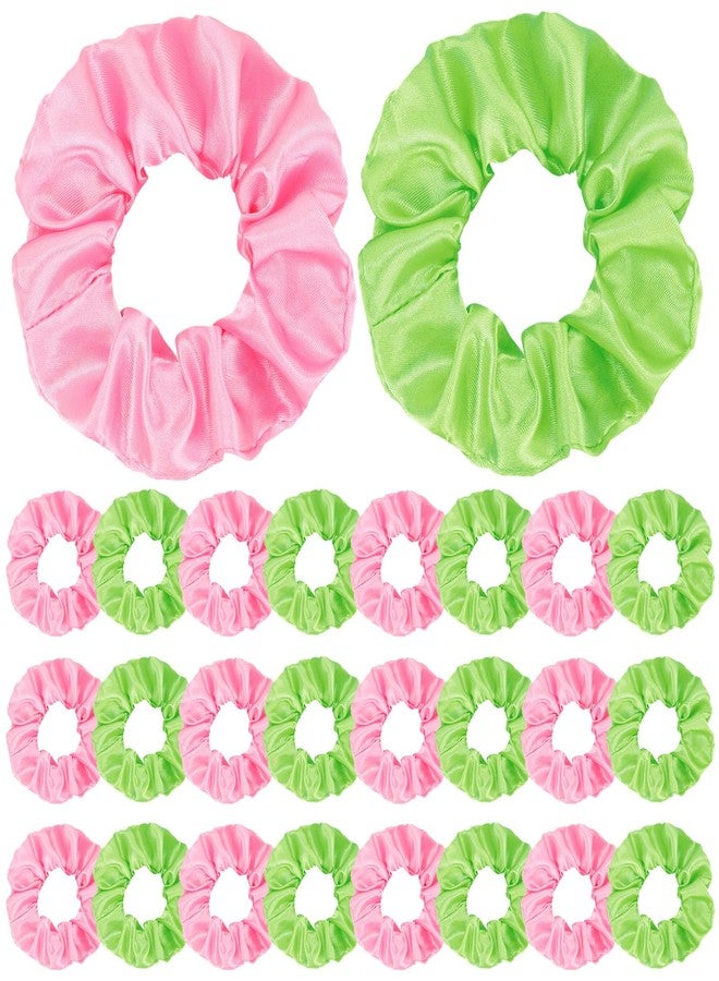 Knitgrip 24 Pcs Pink and Green Hair Scrunchies Witch and Princess Wizard Party Favors Witch Hair Accessories Pink Green Party Favors for Wizard Movie Fan Women Friendship Gifts(Elegant Style) - Image 1